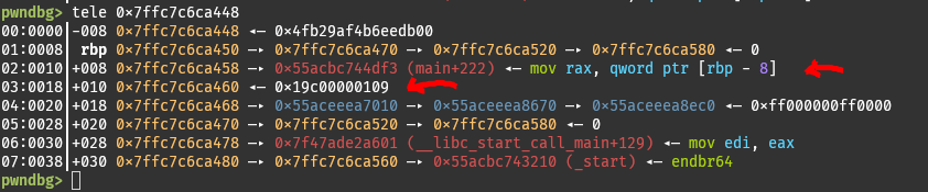 stack layout for main and interpret_program