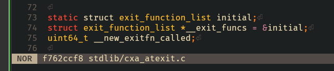 the initial struct in glibc